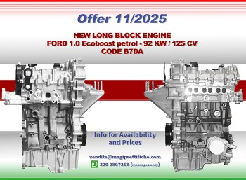 NEW LONG BLOCK ENGINE FORD 1.0 ECOBOOST - CODE  B7DA