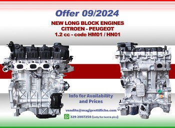 NEW LONG BLOCK ENGINES  1.2 PETROL - CODE HM01 / HN01